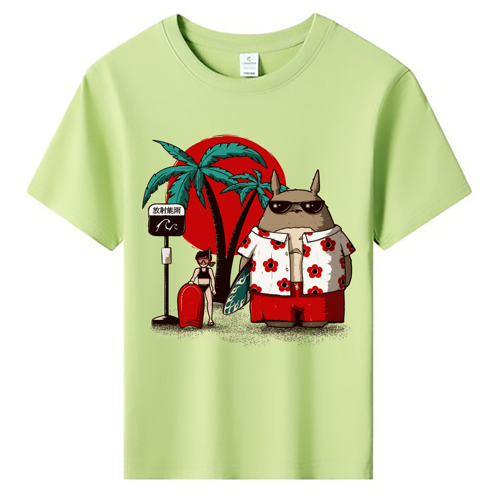（画像用） となりのトトロ 草壁メイ 草壁サツキ My Neighbor Totoro Satsuki Kusakabe Mei Kusakabe 綿100％キッズTシャツ（フロントプリント）